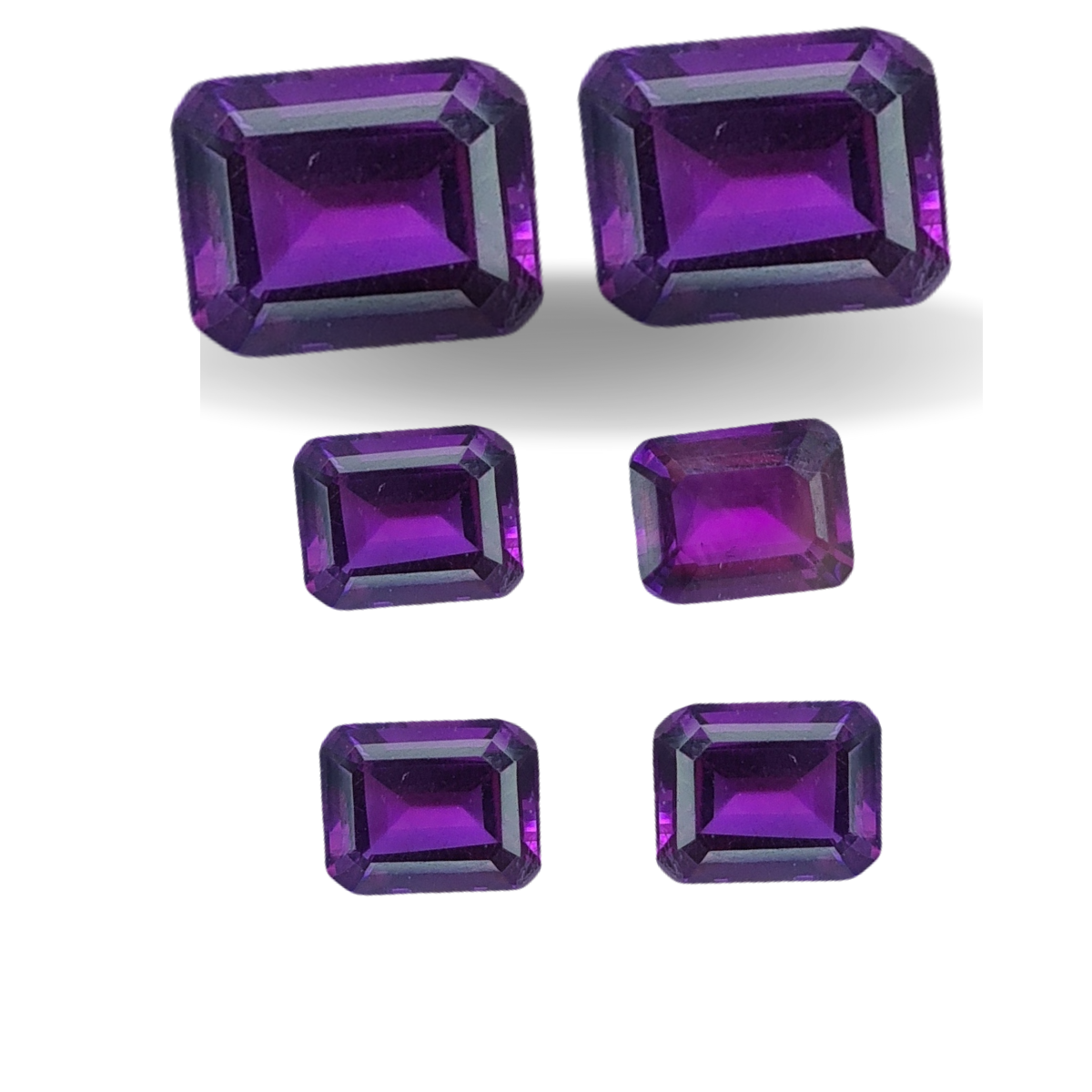 Natural Amethyst Faceted Gemstone I  Size 6-8mm, Shape: Rectangle - The LabradoriteKing