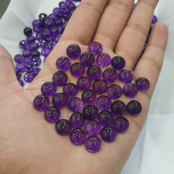 15 Pcs of Amethyst Round Cabochon 13mm | Vivid Colour and Top Polish