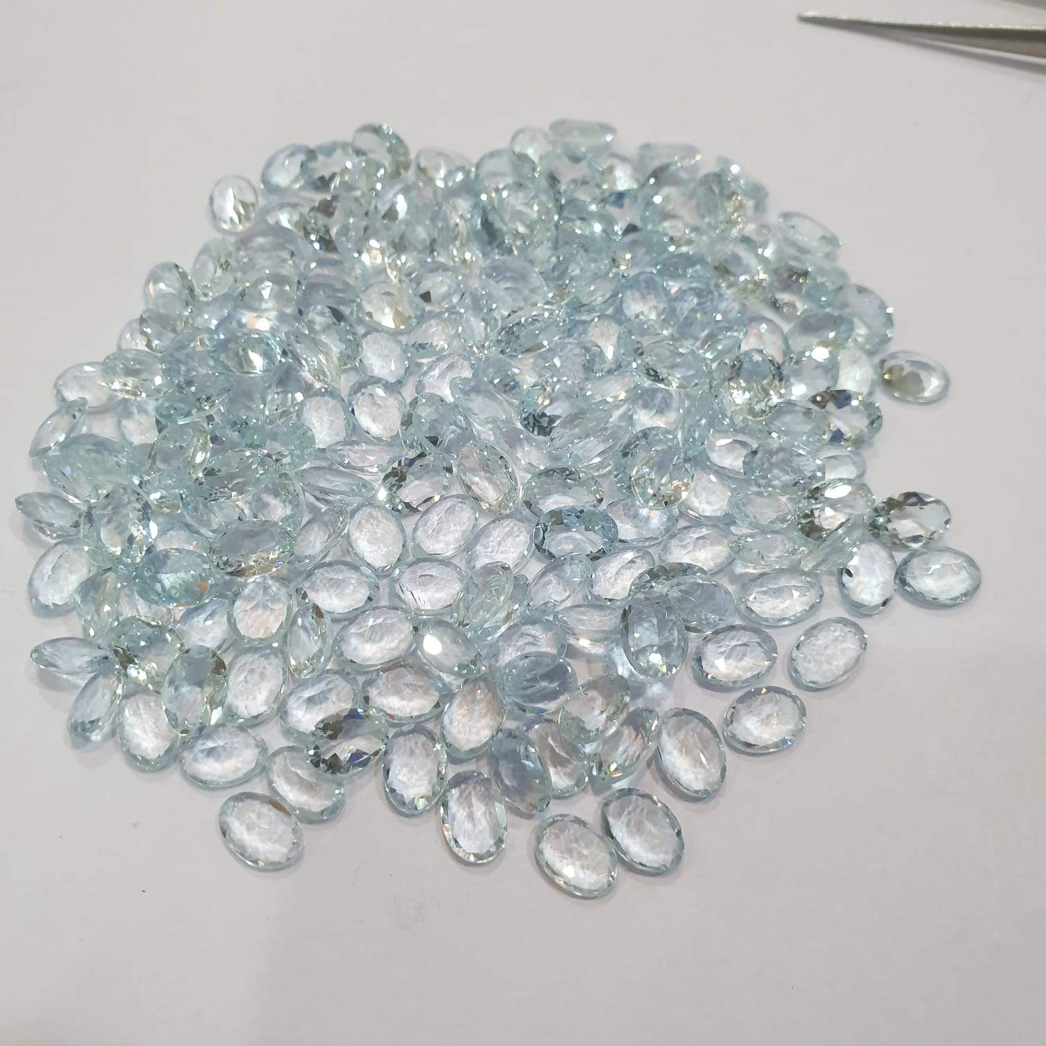 6 Pcs Natural Aquamarine Calibrated Ovals 8x6mm Faceted Flawless - The LabradoriteKing