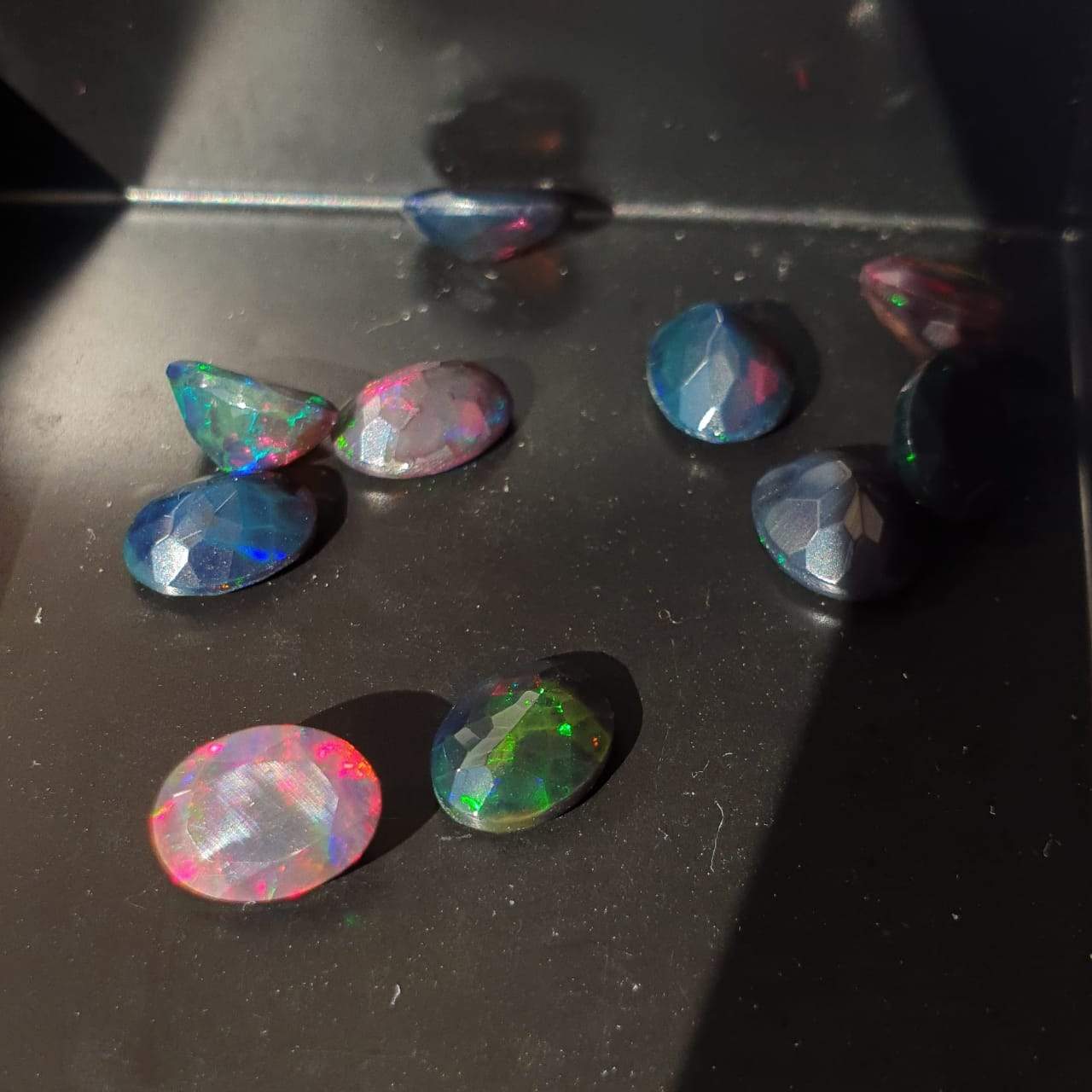 6 Pcs Natural Black Opal 8mm Ovals | Faceted in 8x6mm - The LabradoriteKing