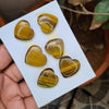 Load image into Gallery viewer, 6 Pcs Natural Tiger Eye Cabochon Gemstones | Heart Shape, 24-27mm Size, - The LabradoriteKing