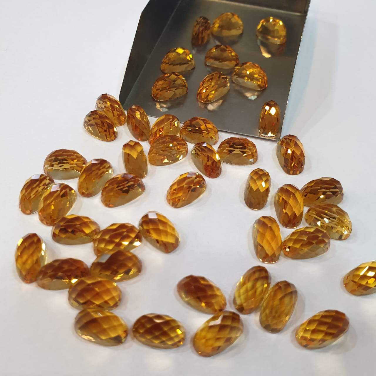 6 Pcs Top Quality Citrine Long Ovals Faceted 11x6mm - The LabradoriteKing