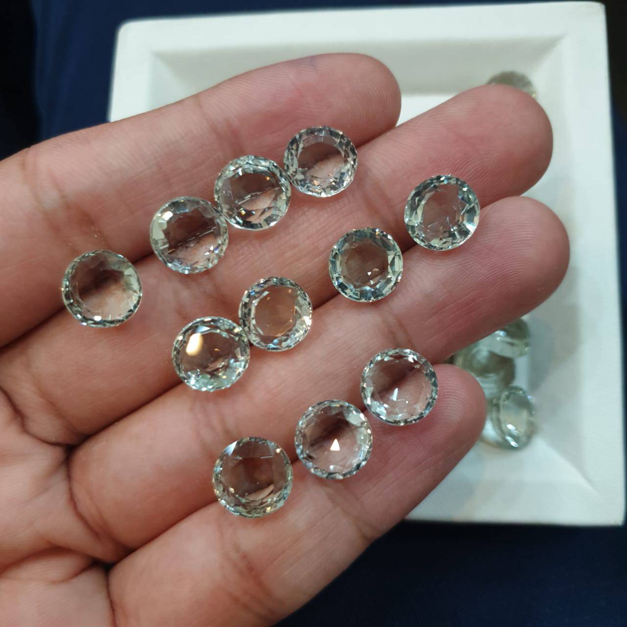 7 Pcs Natural Green Amethyst Round Cut Flawless - The LabradoriteKing