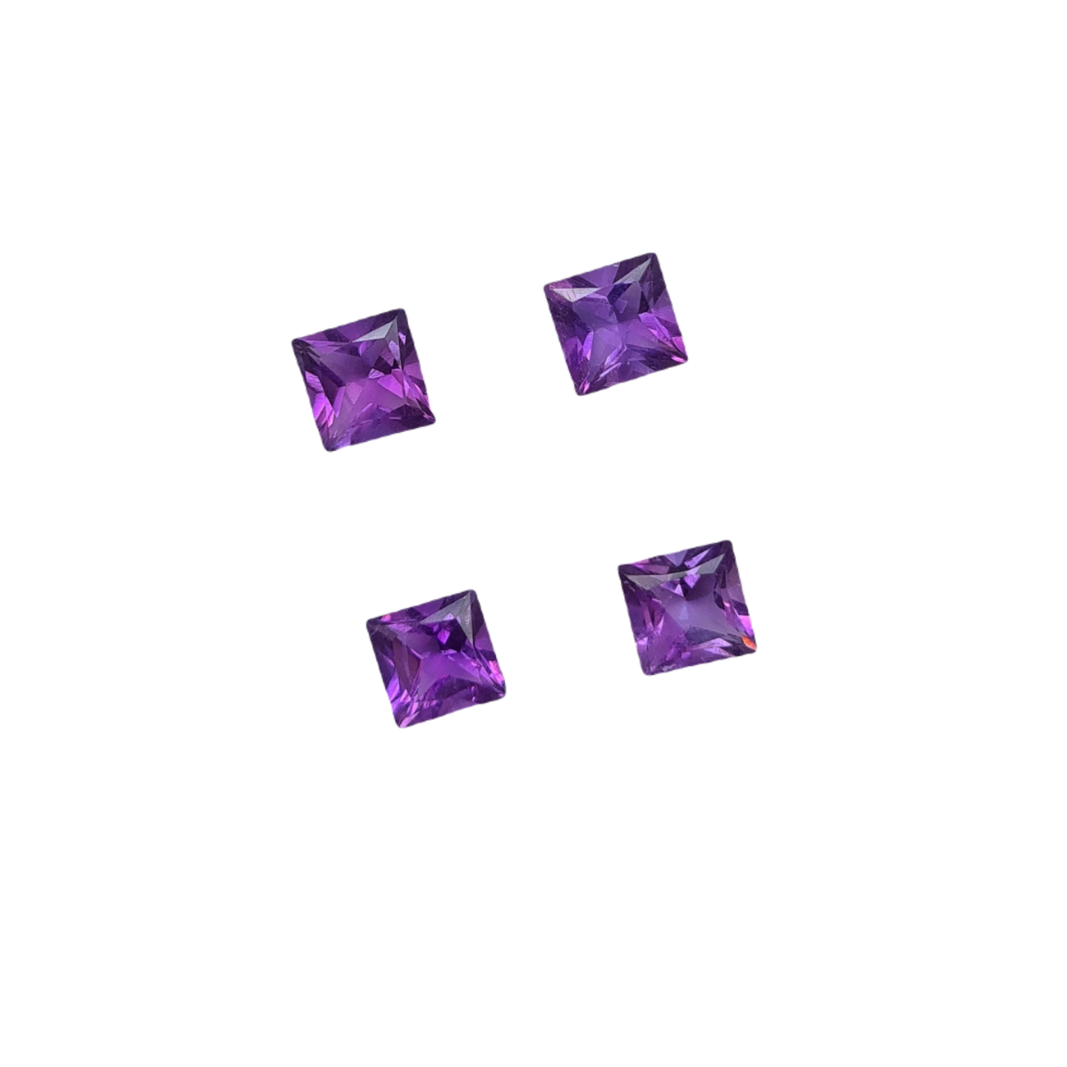 Natural Amethyst Faceted Gemstone I  Size 5-6mm, Shape: Square - The LabradoriteKing