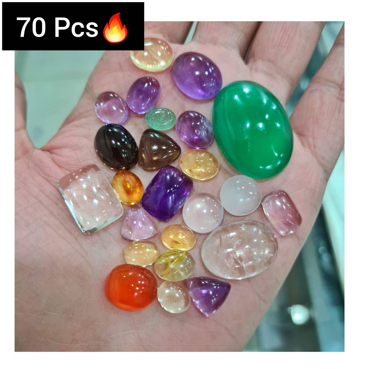 70 Pcs of Natural Gemstone Cabochons Mix - The LabradoriteKing