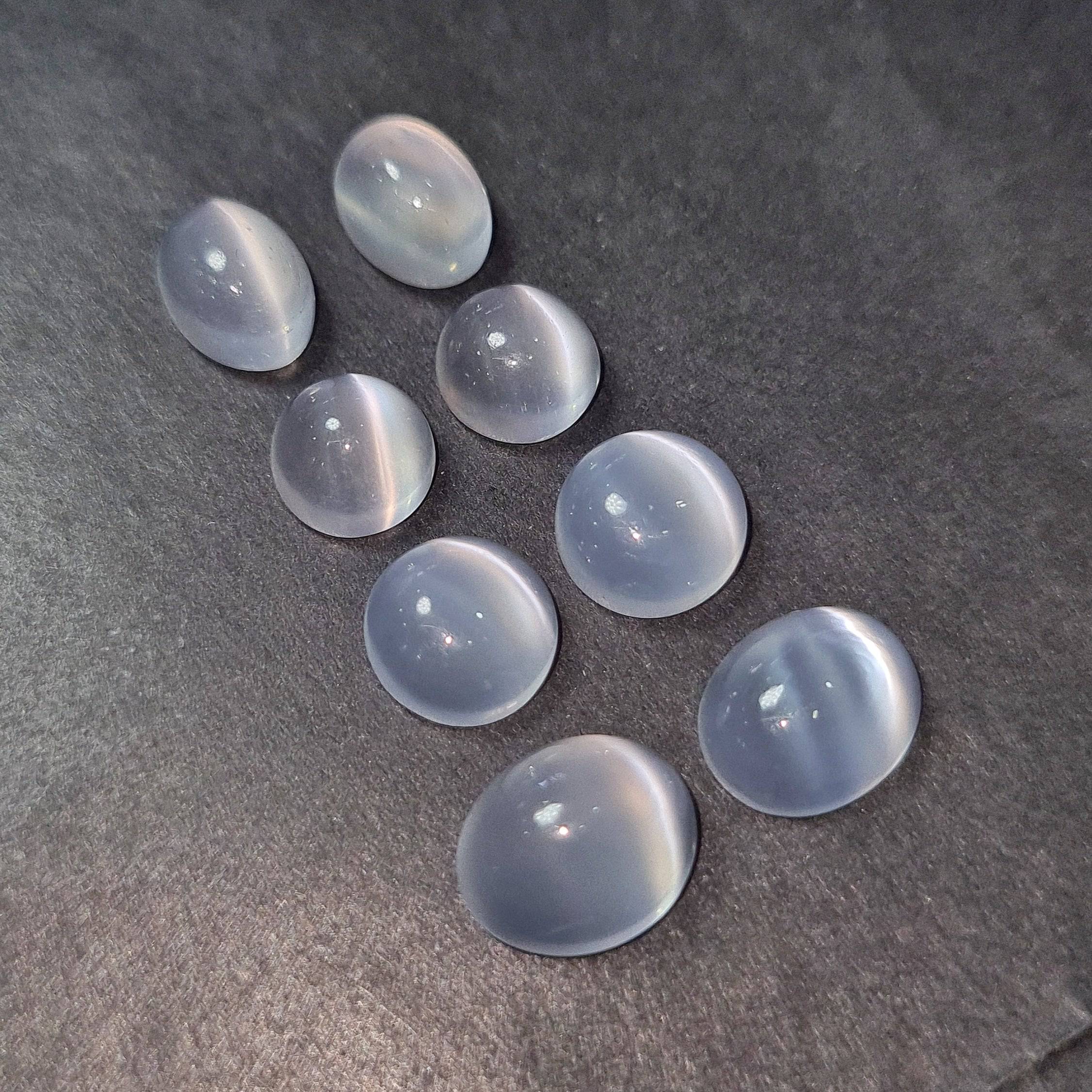 8 Pcs Cats Eye Moonstone Pair | 8-12mm Ovals - The LabradoriteKing