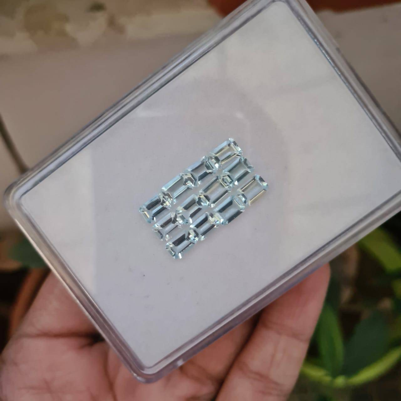 8 Pcs Natural Aquamarine Calibrated Rectangle Emerald Cut | Faceted Flawless - The LabradoriteKing