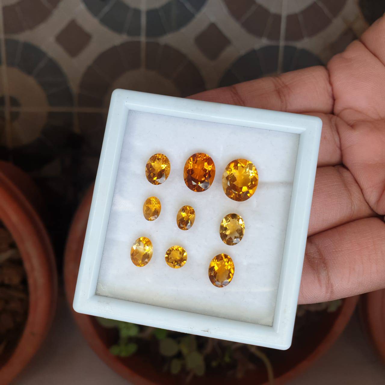 🔥 9 Pcs Natural Citrine Faceted Gemstones | Mix shape, Size: 7-12mm - The LabradoriteKing