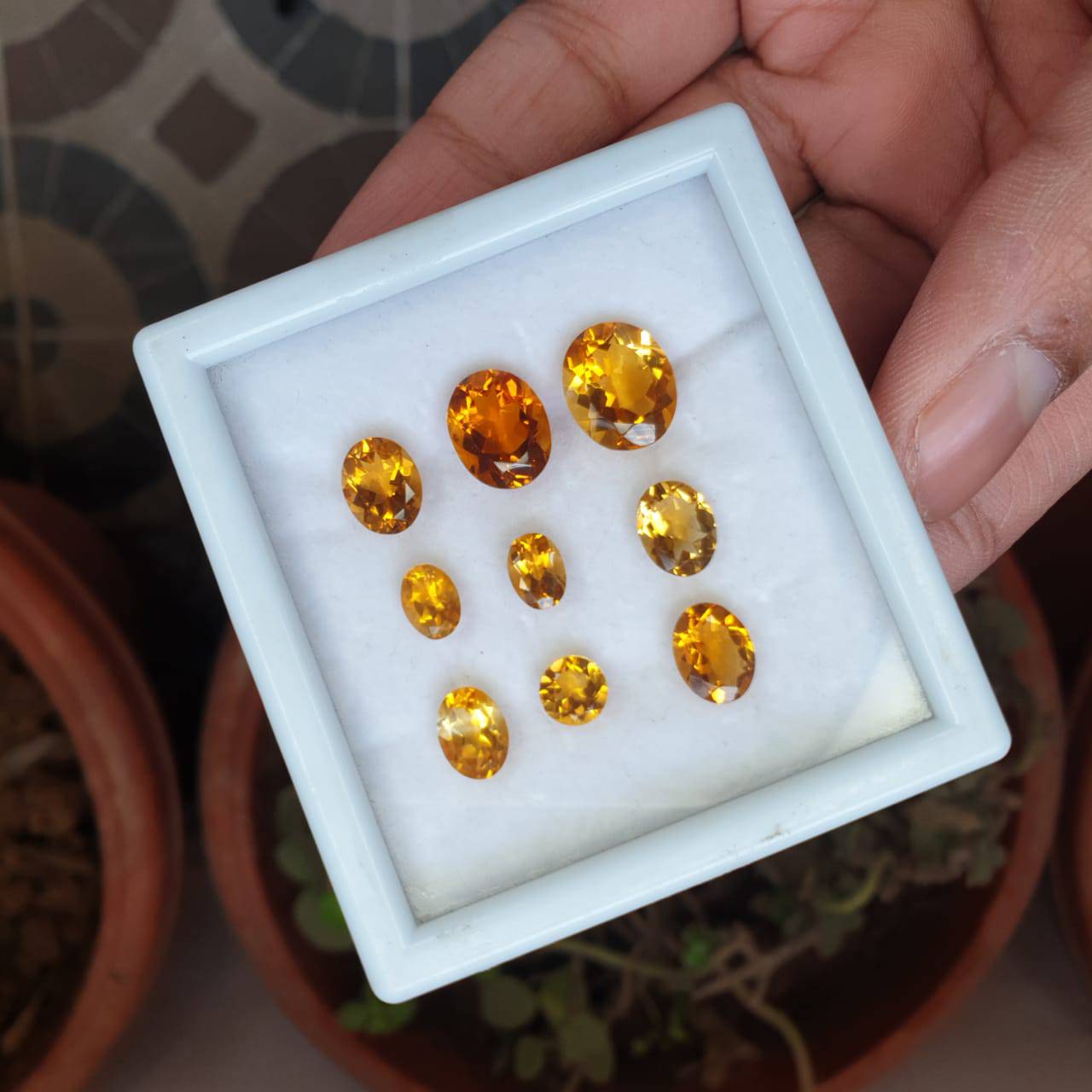 🔥 9 Pcs Natural Citrine Faceted Gemstones | Mix shape, Size: 7-12mm - The LabradoriteKing