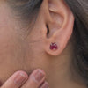 Load and play video in Gallery viewer, Pink Tourmaline (Rubellite) Raw Studs set on Precious 925 Sterling Silver