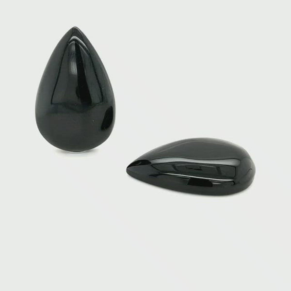 Black Onyx Pear Cabochons | Calibrated Size