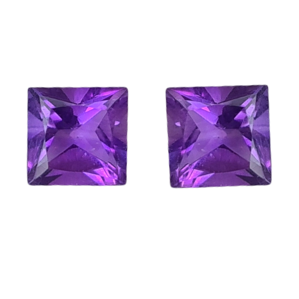 Natural Amethyst Faceted Gemstone I  Size 5-6mm, Shape: Square - The LabradoriteKing