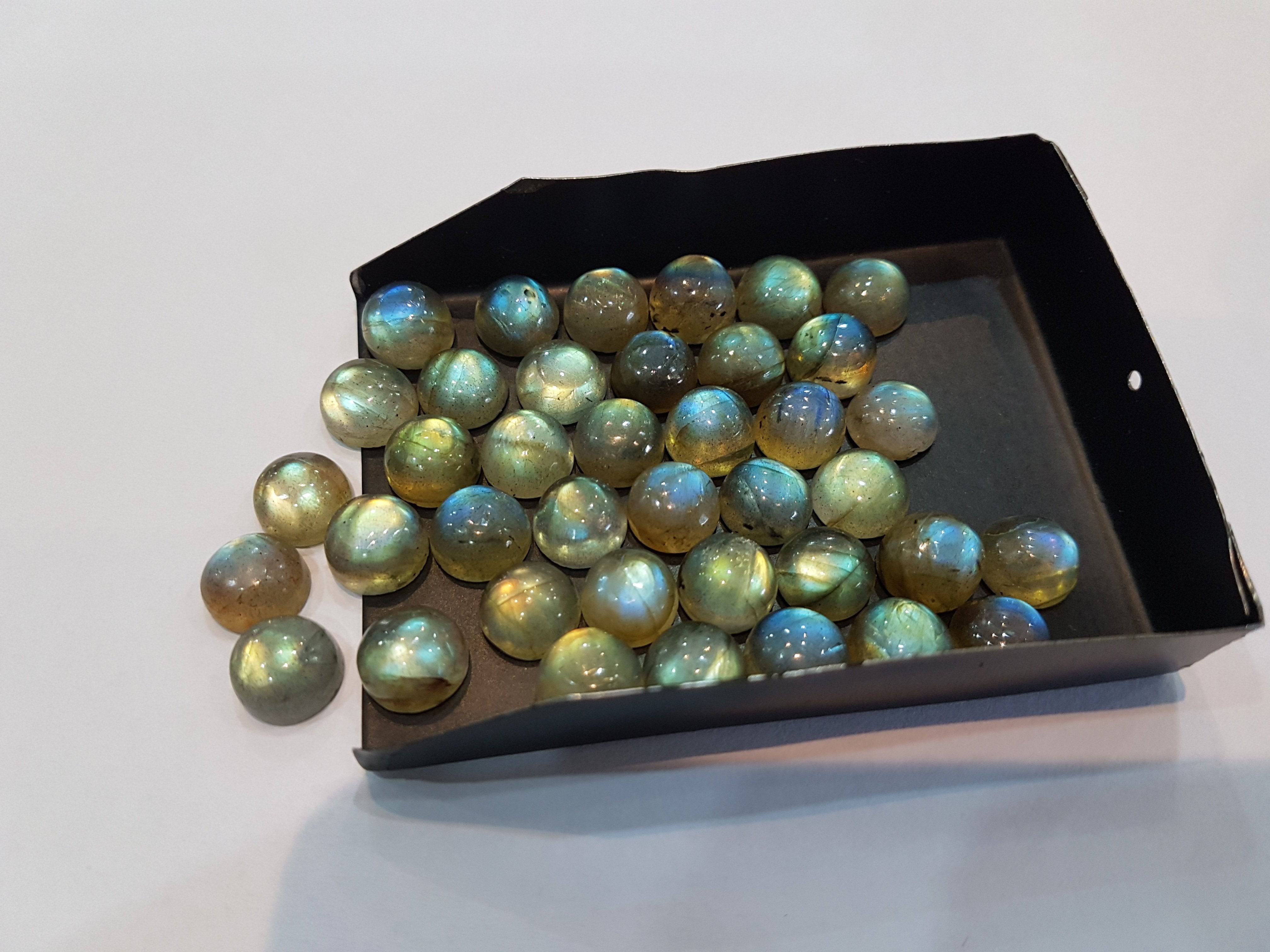 9mm Labradorite Round Cabochons Flat back Lot - The LabradoriteKing