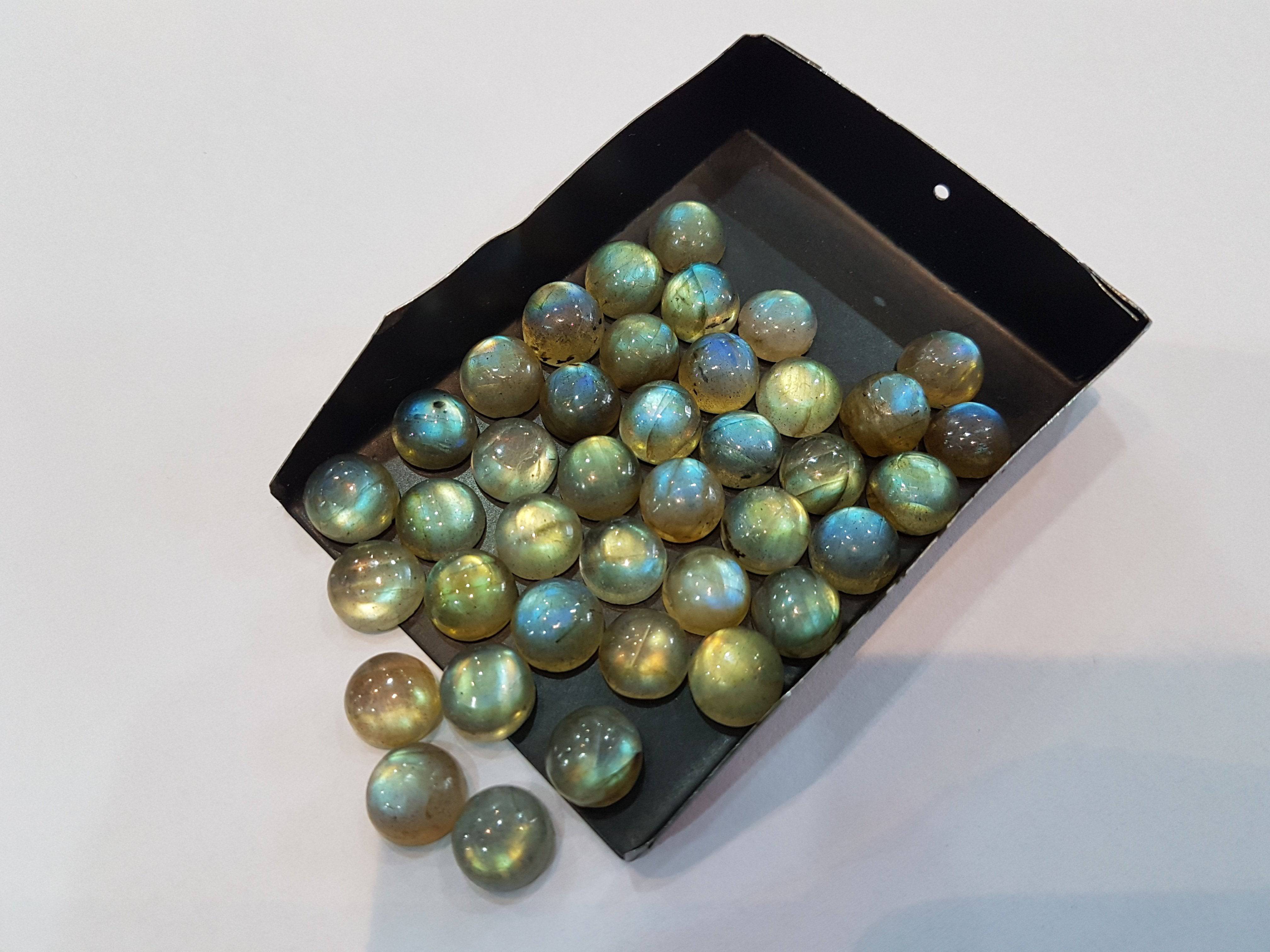 9mm Labradorite Round Cabochons Flat back Lot - The LabradoriteKing