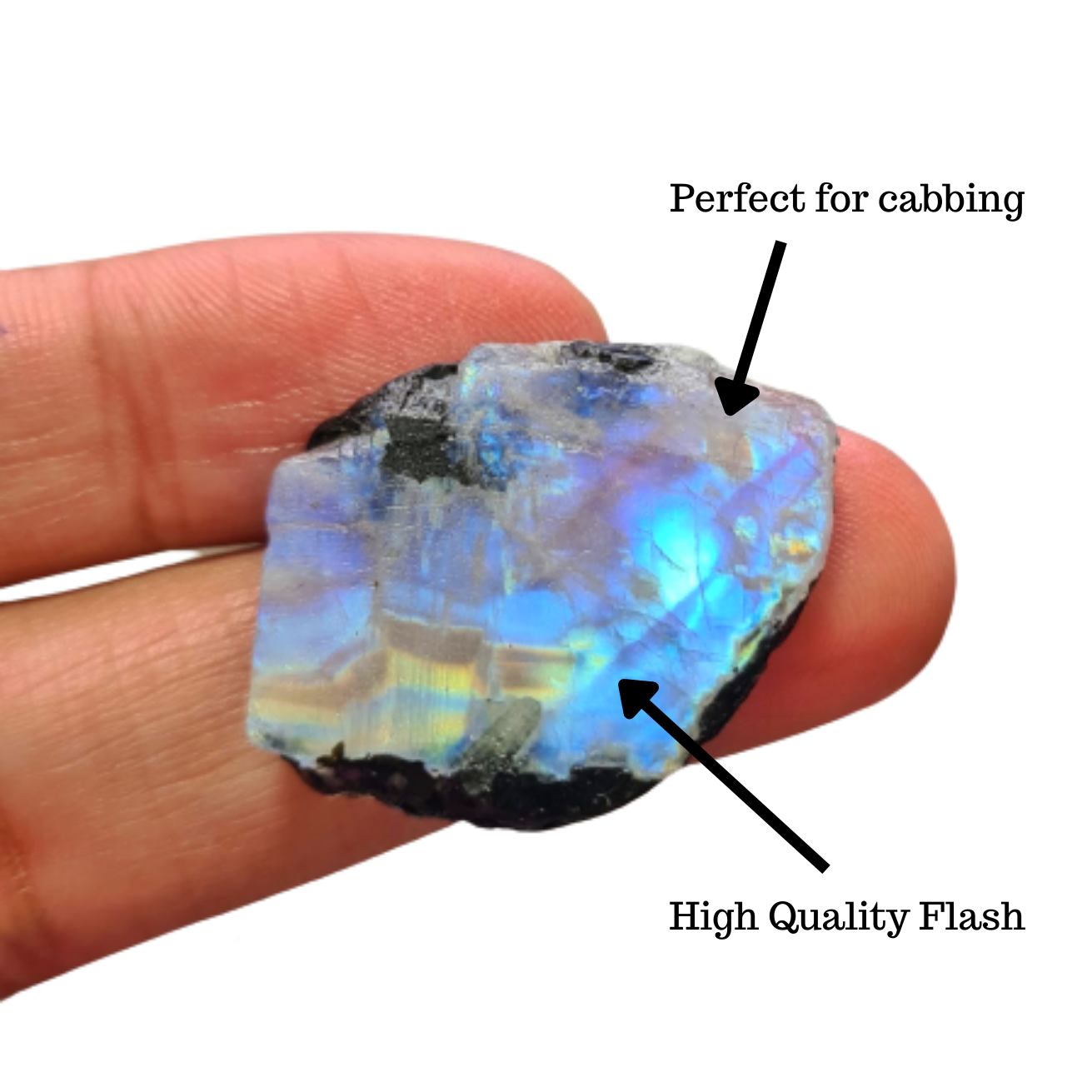 5 Pcs of Rainbow Moonstone Chunks | Untreated and Cab Quality Chunks - The LabradoriteKing