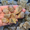 10 Pcs of Gold Rutilated Quartz | Untreated and Cab Quality Chunks - The LabradoriteKing