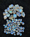 Halloween Week 1: Bundle 60 Pcs of Moonstone Rough and Cabochons - The LabradoriteKing