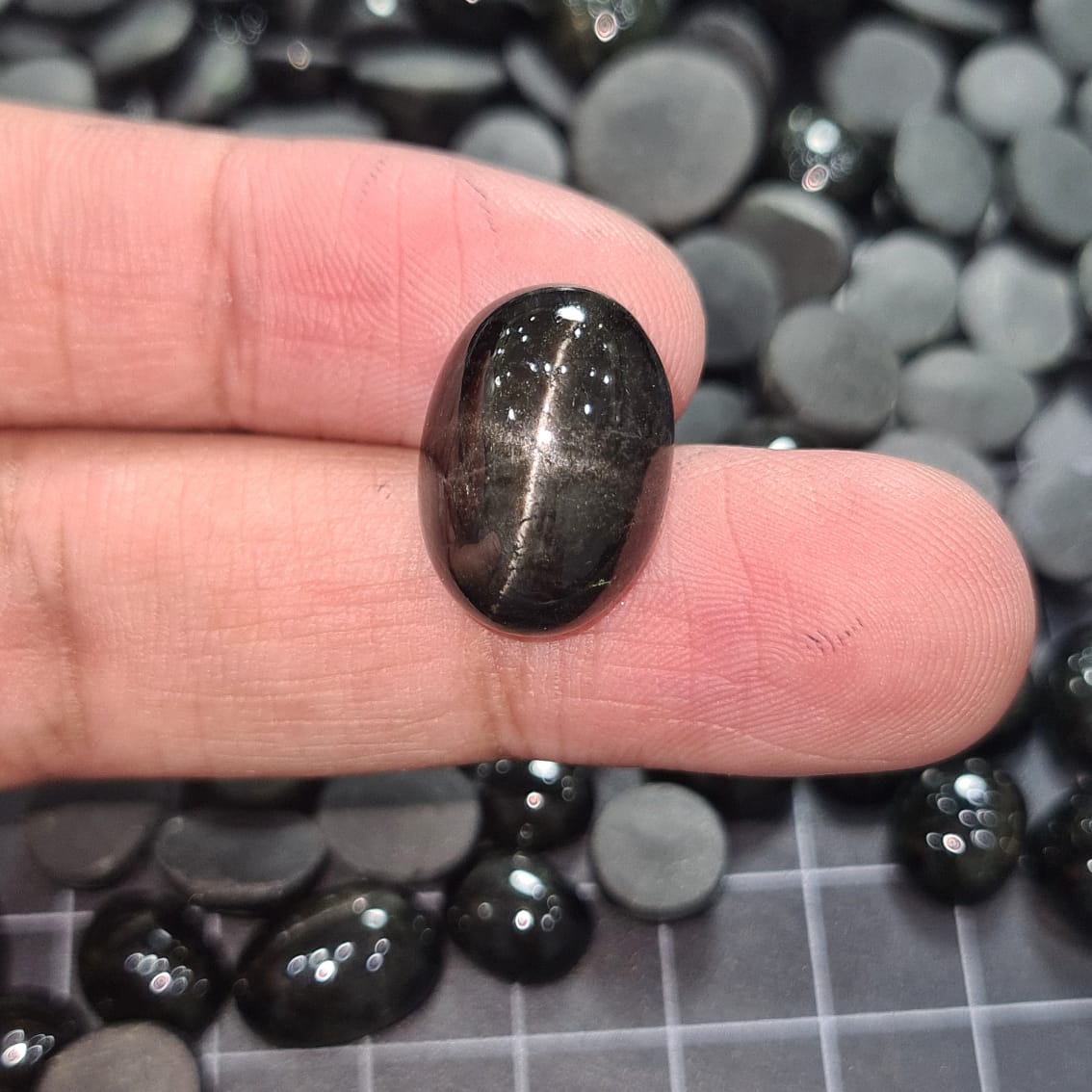 15 Pcs Black Star Diopside from India | Natural 10-15mm Cabochons - The LabradoriteKing