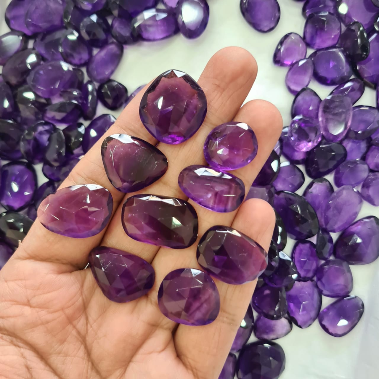 10 Pcs Amethyst Rosecuts | 16-30mm Sizes Big sizes - The LabradoriteKing