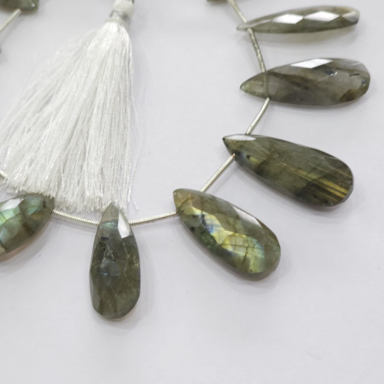 Natural Labradorite Beads 20-29mm, 9" Inches beads, Pear Beads - The LabradoriteKing