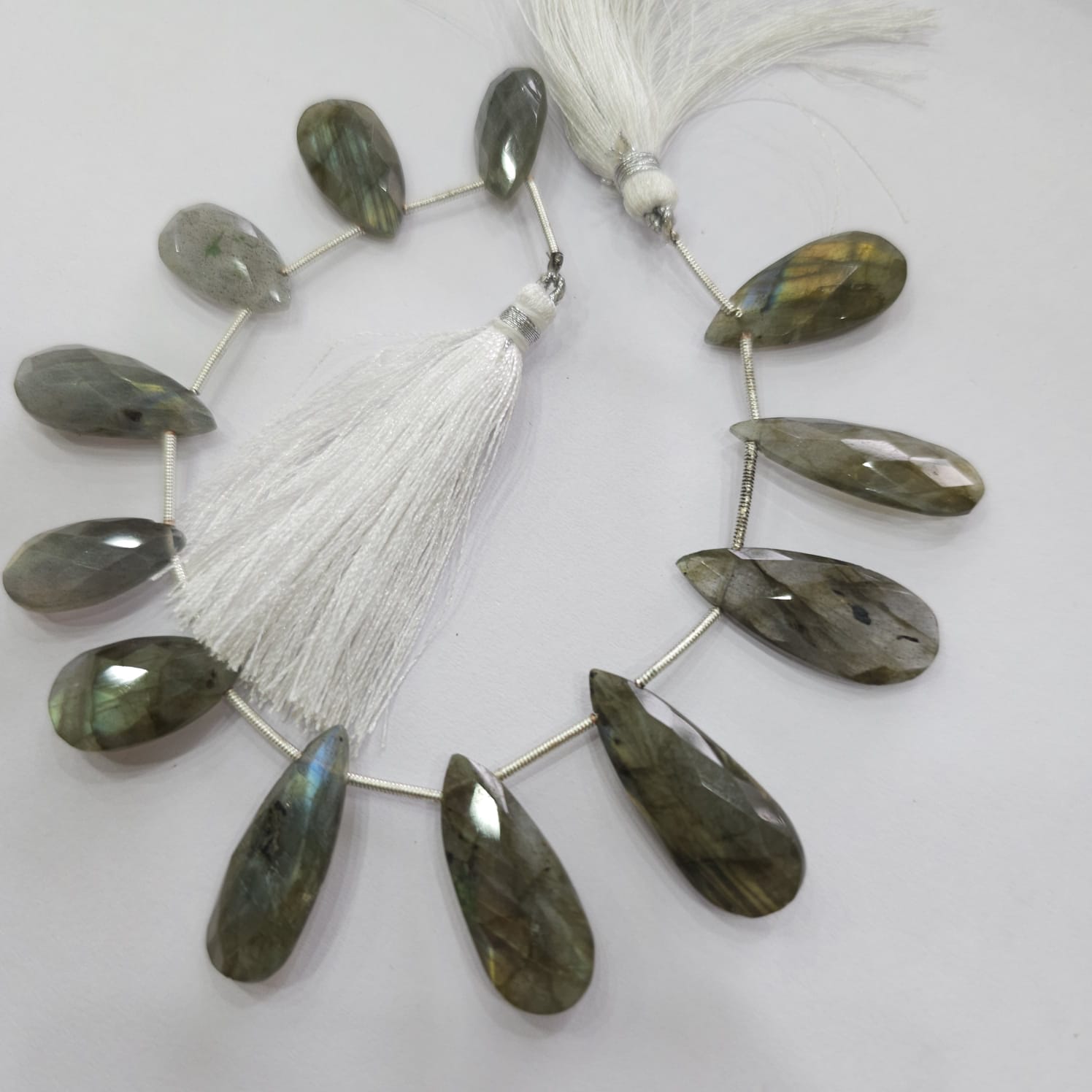 Natural Labradorite Beads 20-29mm, 9" Inches beads, Pear Beads - The LabradoriteKing