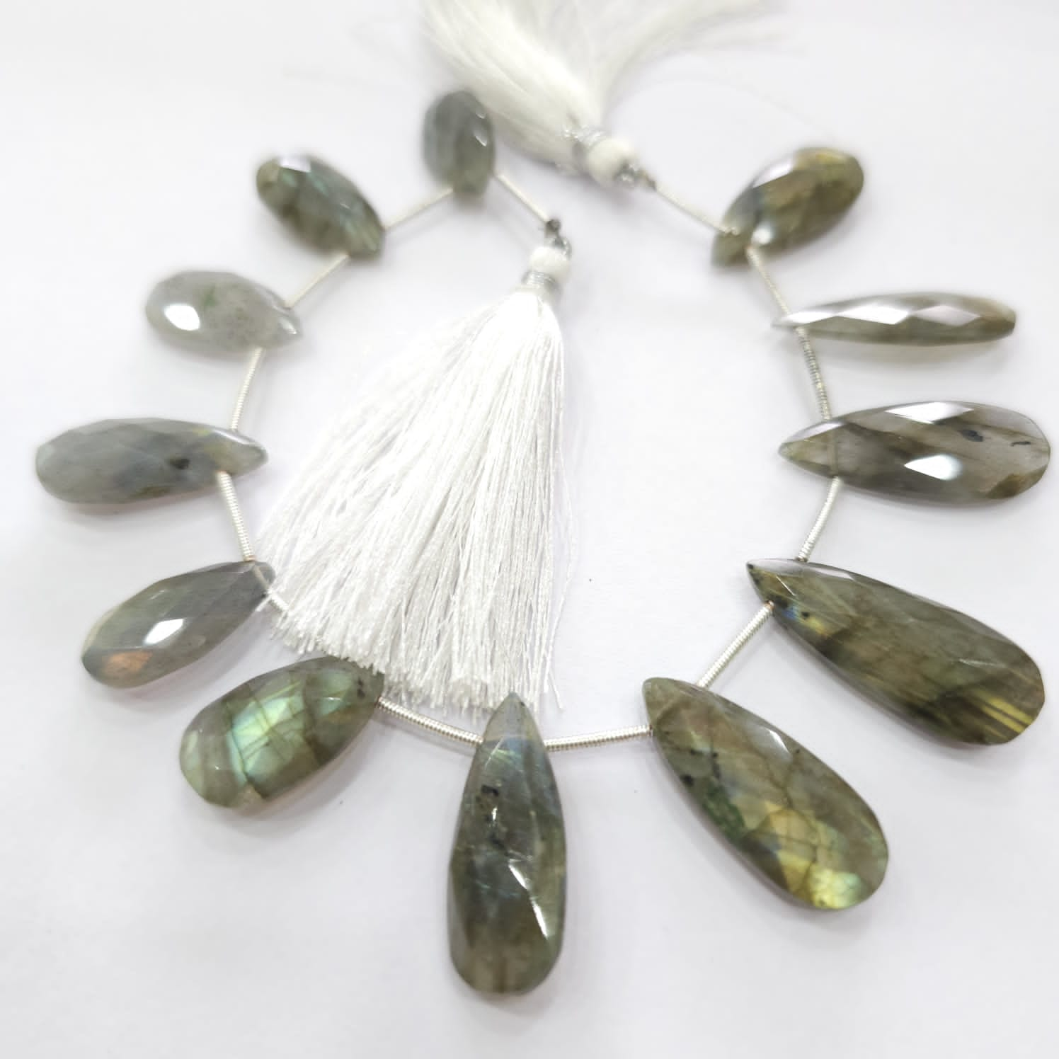 Natural Labradorite Beads 20-29mm, 9" Inches beads, Pear Beads - The LabradoriteKing