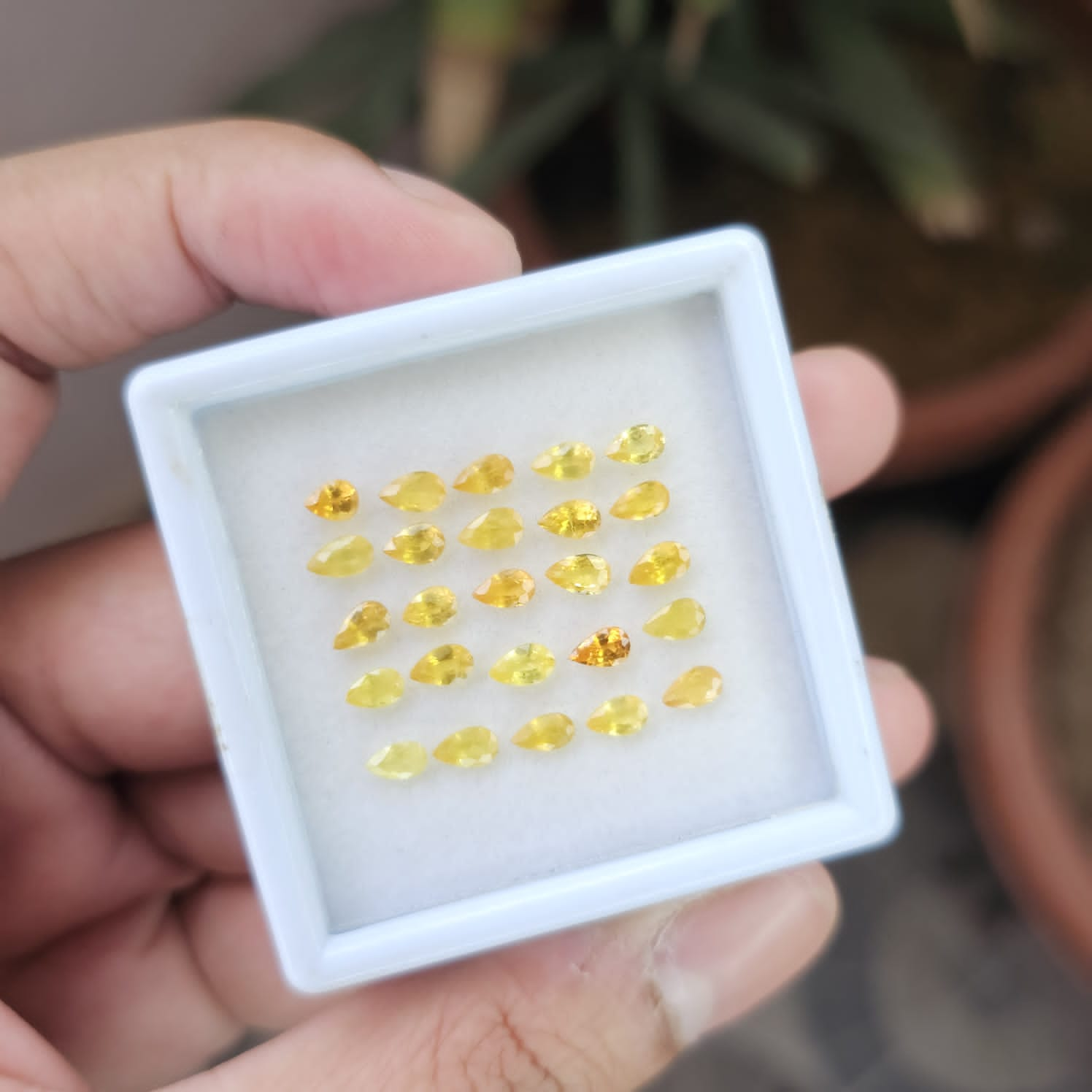 25 pcs Natural Yellow Sapphire Faceted Pear Shape Gemstone 5x3mm Size, - The LabradoriteKing