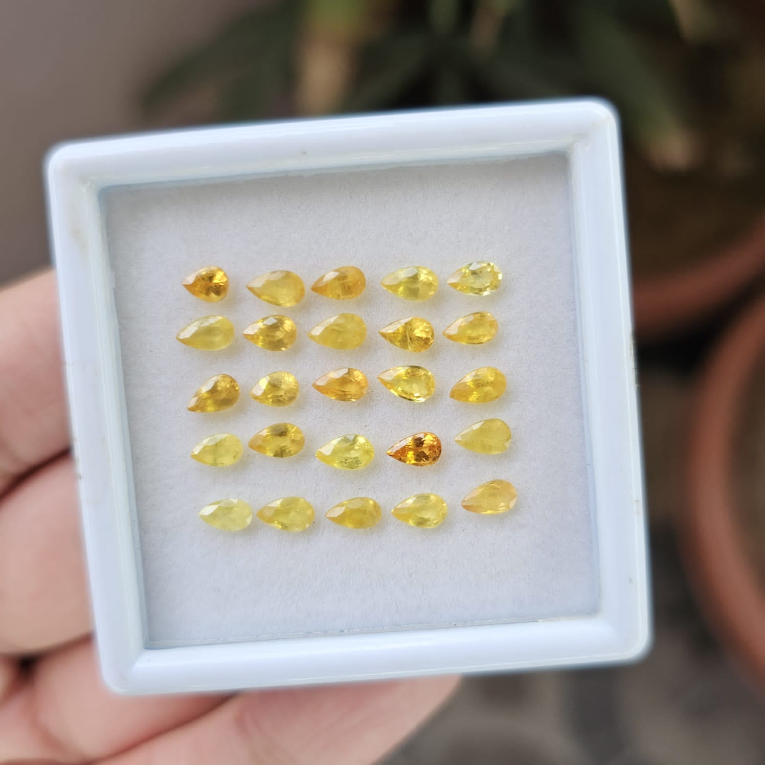 25 pcs Natural Yellow Sapphire Faceted Pear Shape Gemstone 5x3mm Size, - The LabradoriteKing