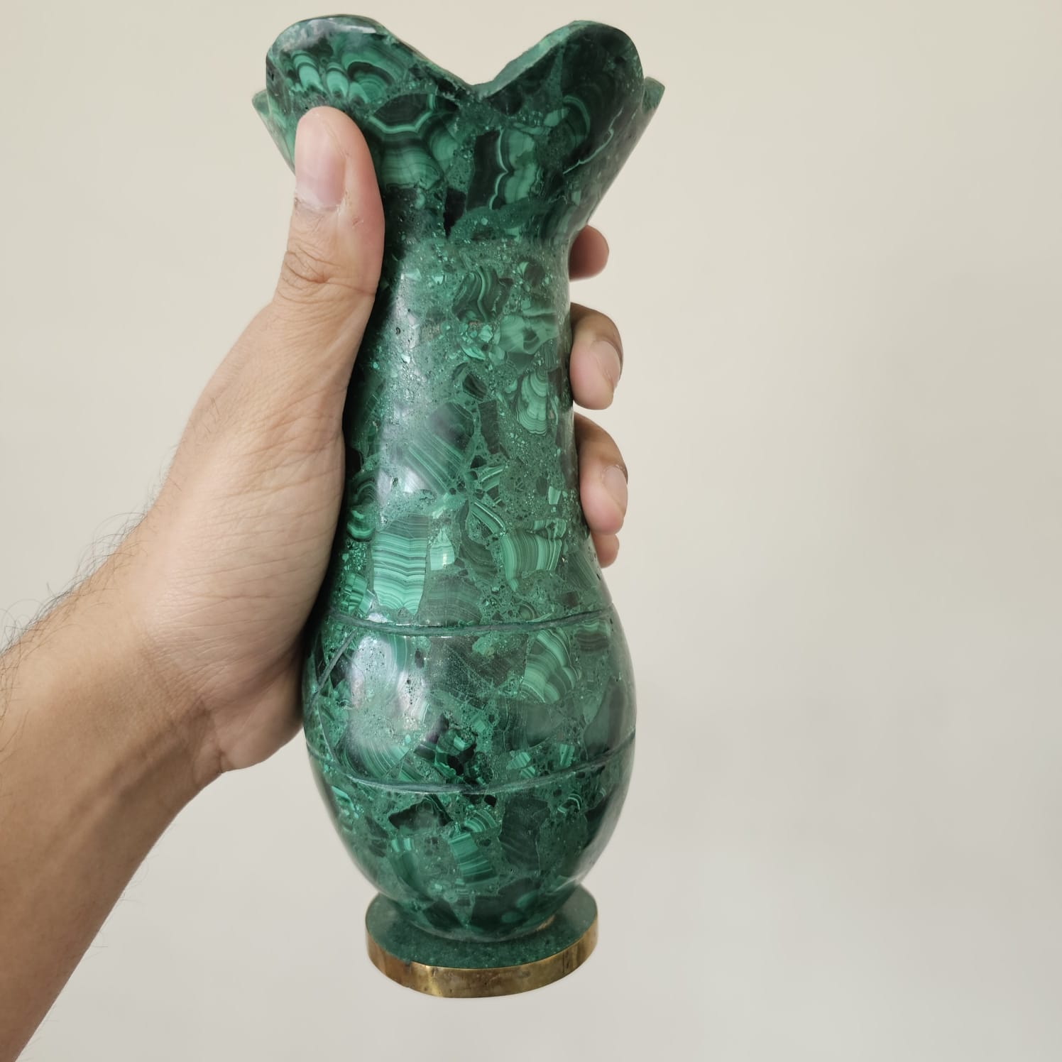 Natural Malachite Flower Vase 8.5'' Inches Sizes | - The LabradoriteKing