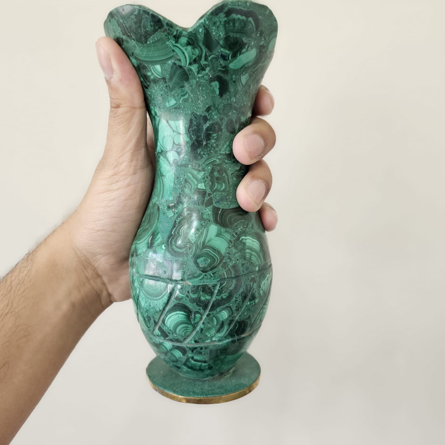 Natural Malachite Flower Vase 8.5'' Inches Sizes | - The LabradoriteKing