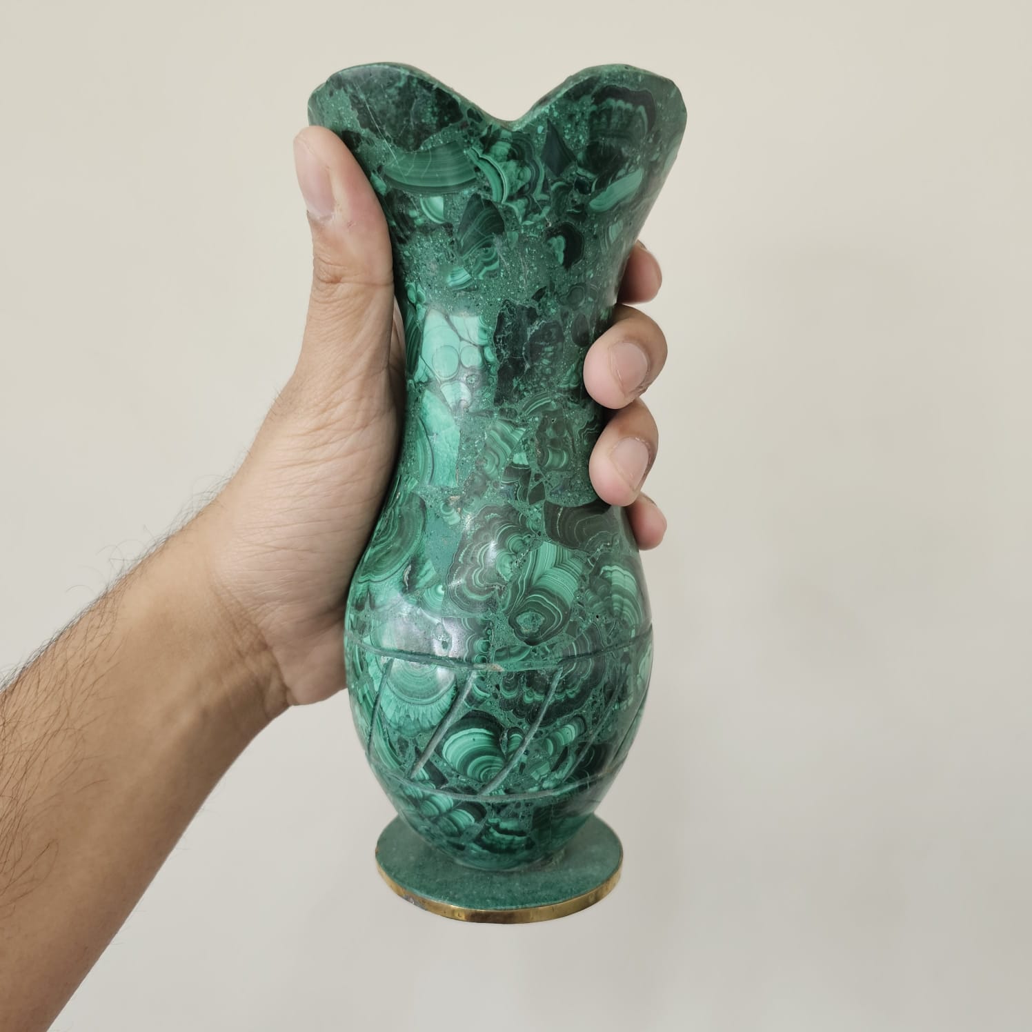 Natural Malachite Flower Vase 8.5'' Inches Sizes | - The LabradoriteKing