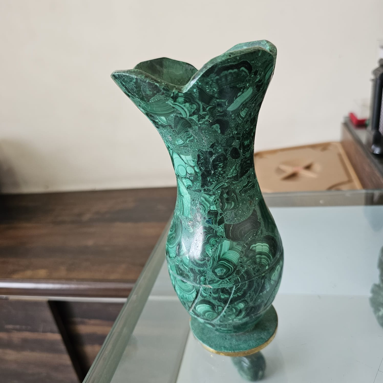 Natural Malachite Flower Vases 7.7'' Inches Sizes | Top Quality - The LabradoriteKing