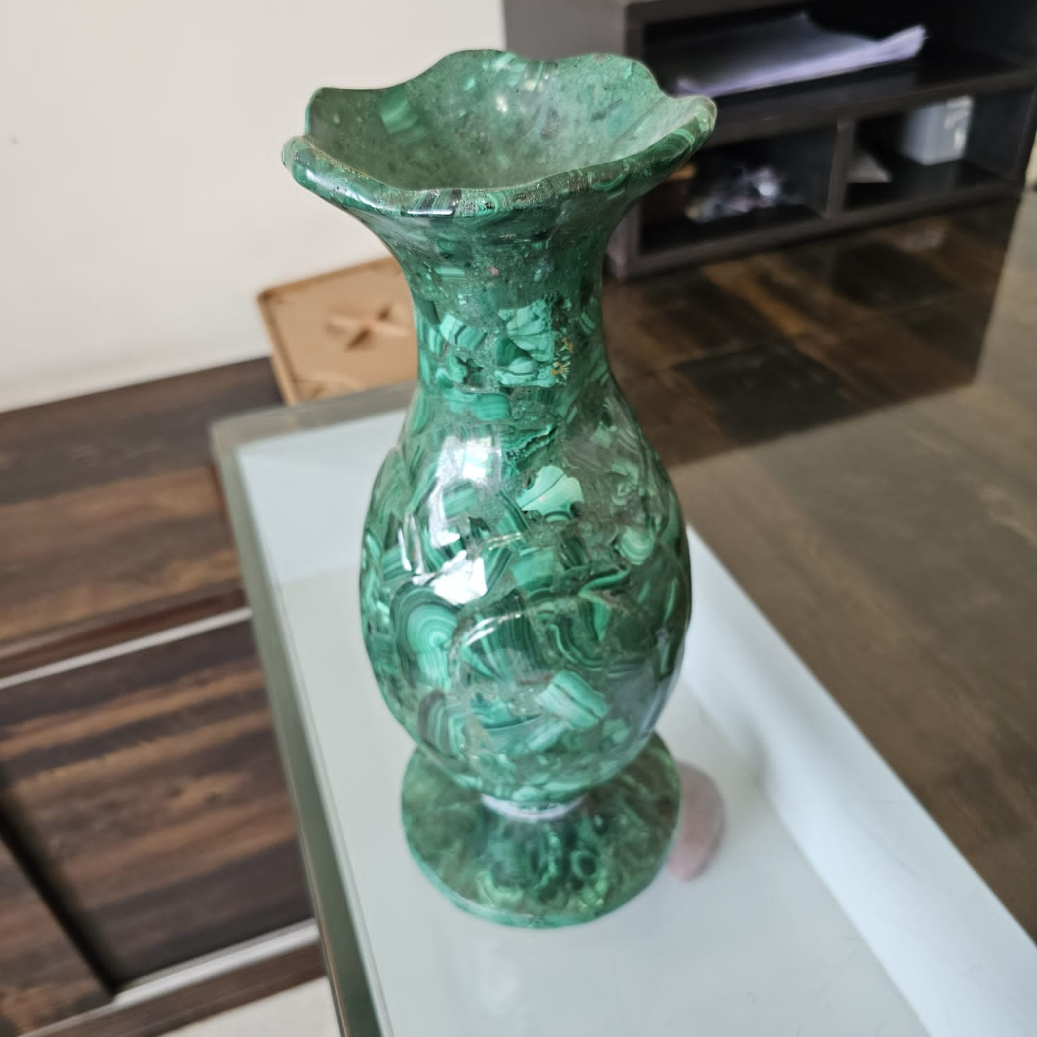 Huge Natural Malachite Flower Vases 12.5'' Inches Sizes | - The LabradoriteKing