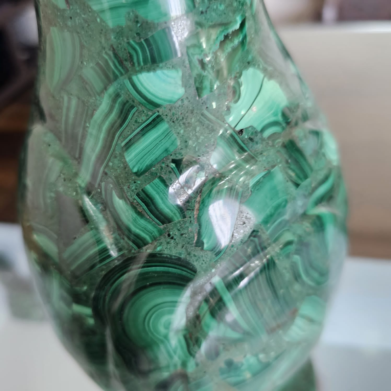 Huge Natural Malachite Flower Vases 12.5'' Inches Sizes | - The LabradoriteKing