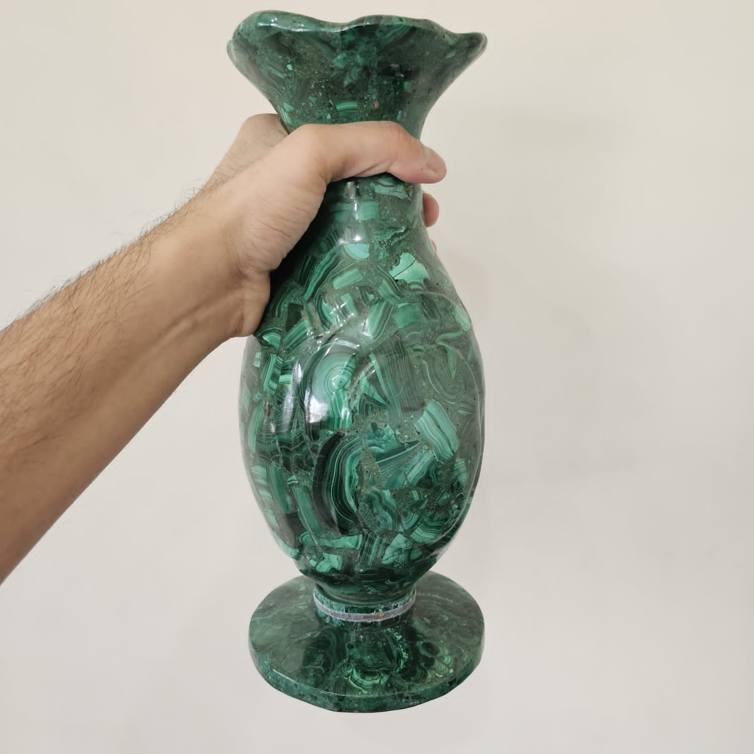 Huge Natural Malachite Flower Vases 12.5'' Inches Sizes | - The LabradoriteKing