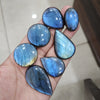 7 Pcs Natural Blue Labradorite Cabochons Mix Shape | 34-51mm - The LabradoriteKing