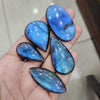 5 Pcs Natural Deep  Blue Labradorite Cabochons Mix Shape | 37-52mm - The LabradoriteKing