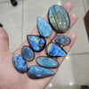 9 Pcs Natural Blue Labradorite Cabochons Mix Shape | 32-58mm - The LabradoriteKing