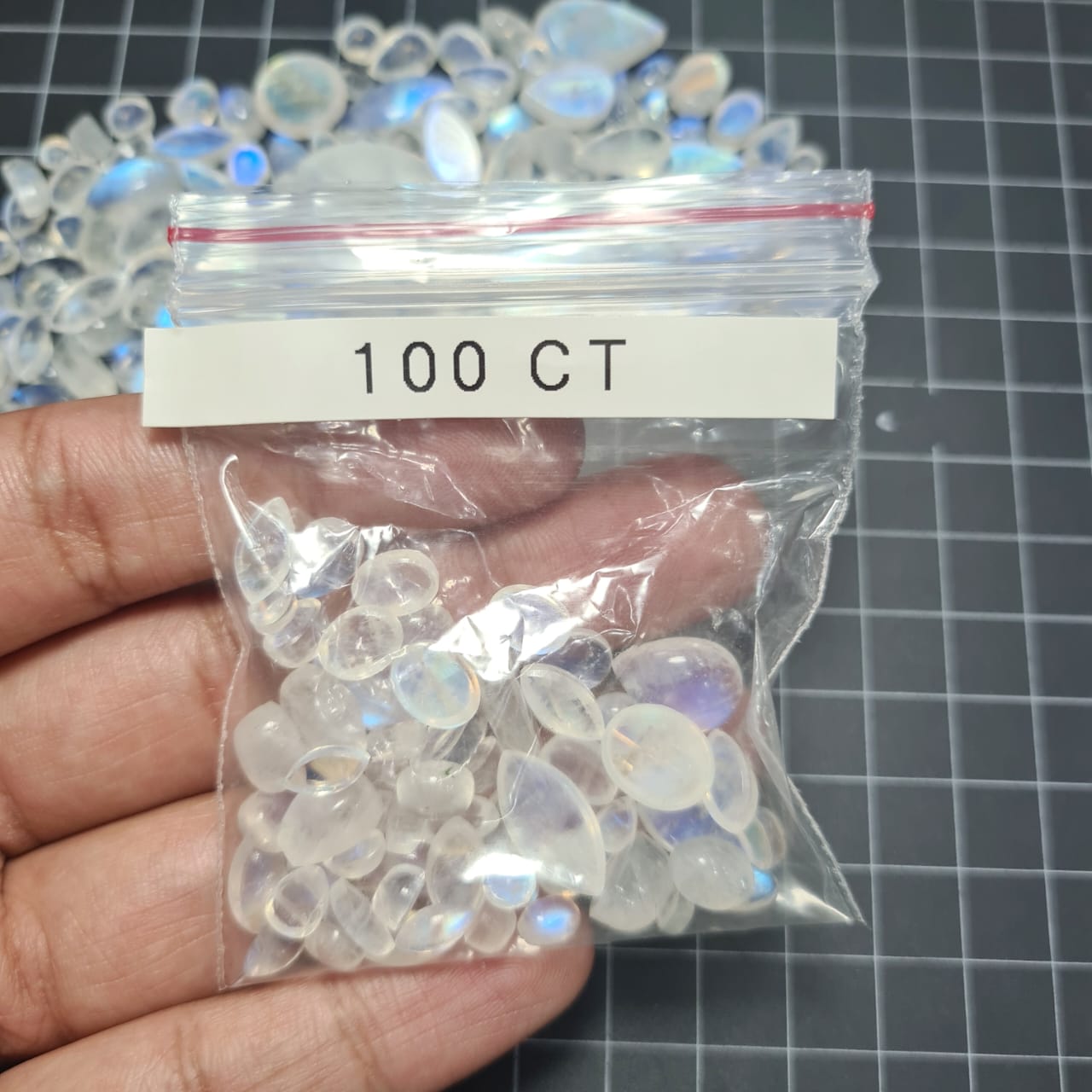 100 Carats of Rainbow Moonstone Cabs | 6-12mm - The LabradoriteKing