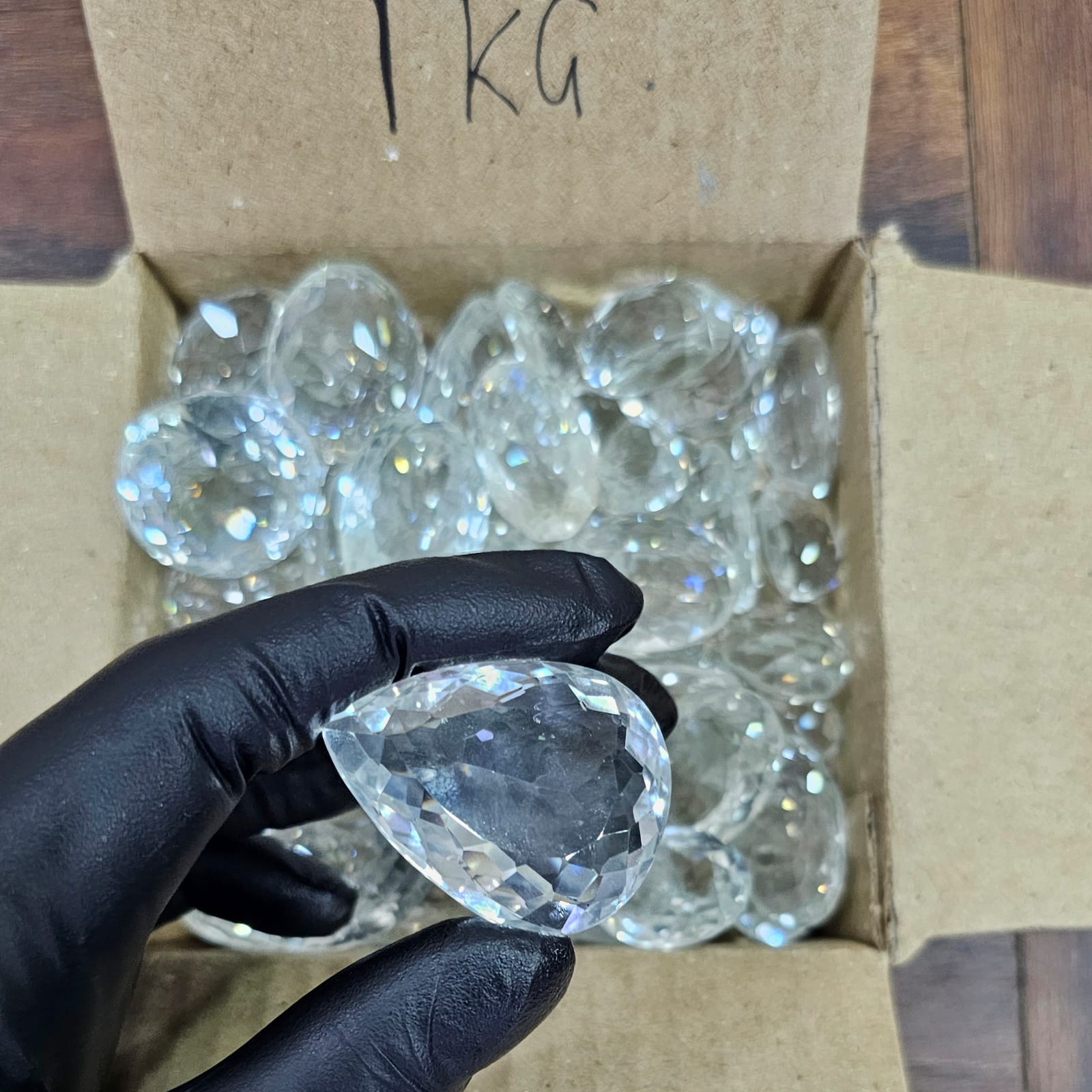 1 KG / 500 Grams of Natural Clear Quartz Faceted | 80 Pcs - The LabradoriteKing