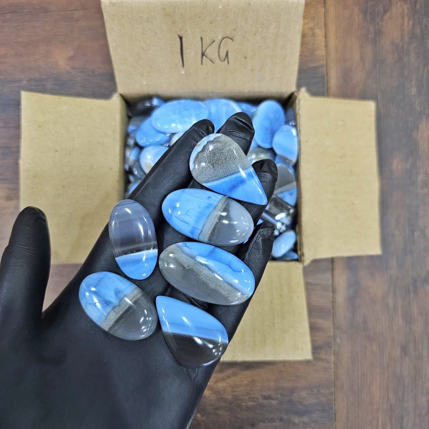 500 Grams/1KG Natural Owyhee Blue Opal Cabochon | 140 Pcs - The LabradoriteKing