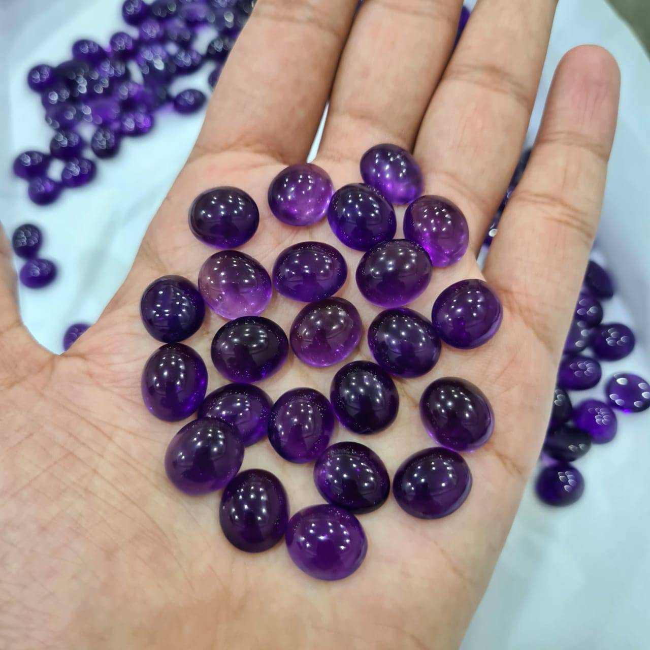 Amethyst Ovals Cabochons Lot | Vivid Colour and Top Polish - The LabradoriteKing