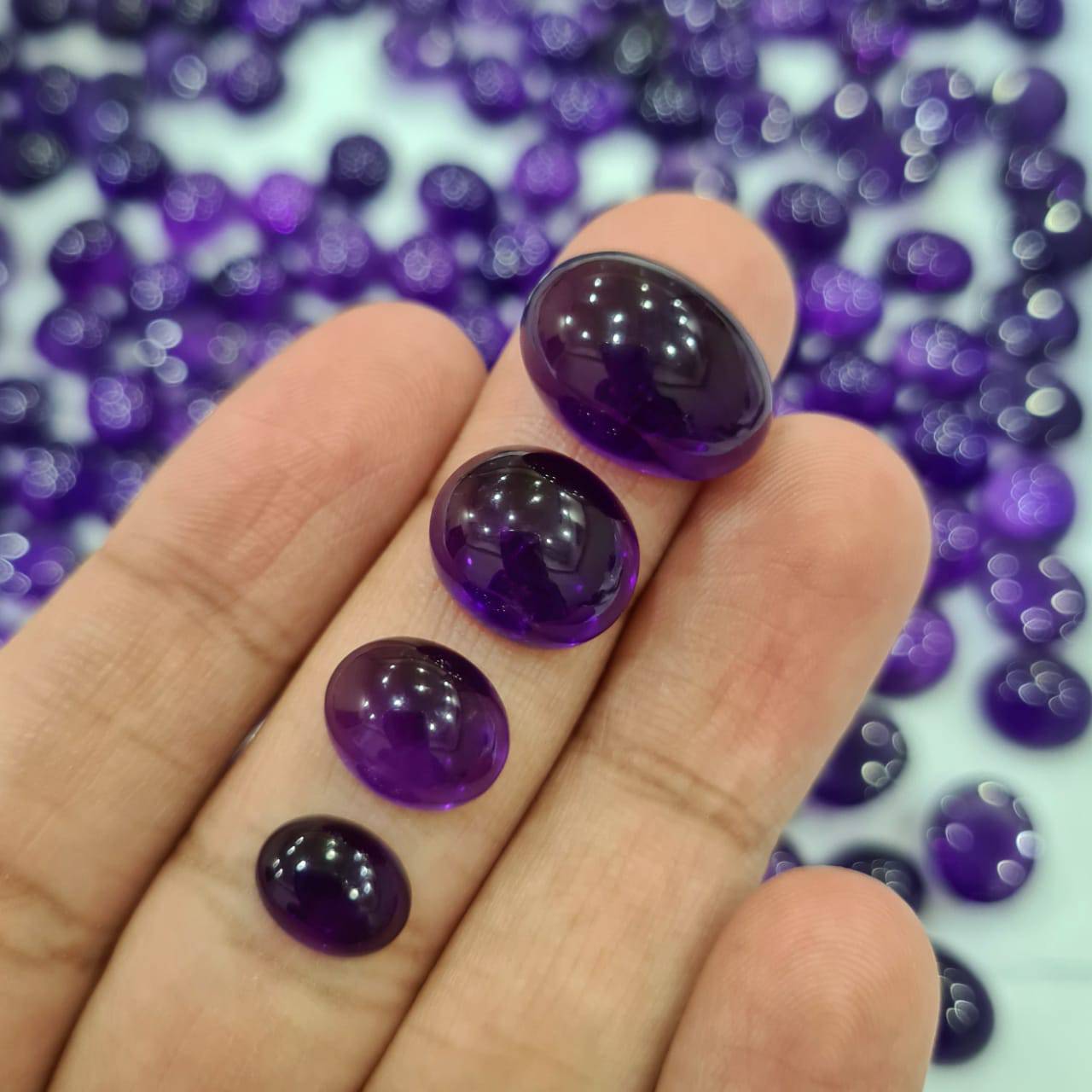 Amethyst Ovals Cabochons Lot | Vivid Colour and Top Polish - The LabradoriteKing