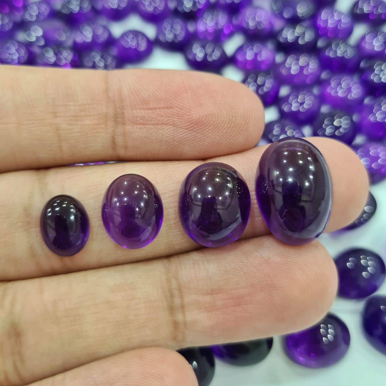 Amethyst Ovals Cabochons Lot | Vivid Colour and Top Polish - The LabradoriteKing