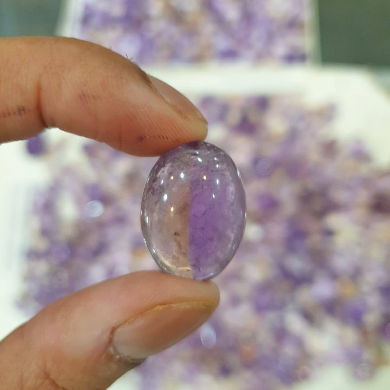 Ametrine Cabochons | 18-32mm Sizes Bolivia Mines | Untreated Flat Backs - The LabradoriteKing