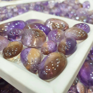 Ametrine Cabochons | 18-32mm Sizes Bolivia Mines | Untreated Flat Backs - The LabradoriteKing