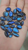 Load and play video in Gallery viewer, 15 Pcs Blue Base Labradorite Cabs | 10 to 20mn Sizes