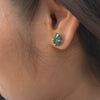 Load and play video in Gallery viewer, Emerald Zambian Raw Studs set on Precious 925 Sterling Silver