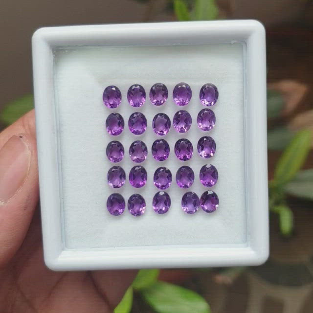 20 Pcs Amethyst Oval cut 5x4mm | Top Quality Calibrated Size