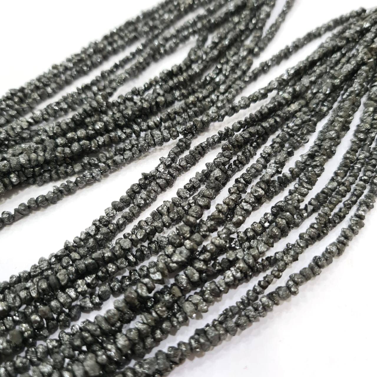 Black Diamond Rough Beads | 3-5mm 14 Inches - The LabradoriteKing